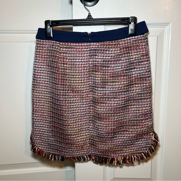 Laundry By Shelli Segal Los Angeles Tweed Fringed Mini Skirt - Picture 2 of 6